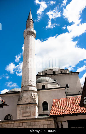 Minaret of Mosque in Sarajevo, Bosnia and Herzegovina Stock Photo