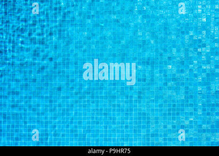 Swimming pool blue mosaic background Stock Photo