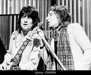 faces, ron wood, rod stewart, 70s Stock Photo