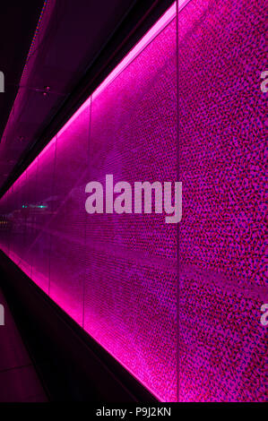 Allen Institute for Brain Science side of building with multicolored wall of the brain's neurological system. Stock Photo