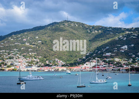 Saint Thomas, US Virgin Islands - April 01 2014: Ocean and mountain view landscape in Saint Thomas, US Virgin Islands Stock Photo