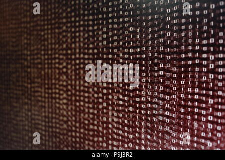 blocks of binary data. Blockchain concept. red background with computer digital binary code bit number one and zero text. computer problems concept. Stock Photo
