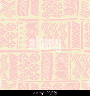 Seamless vector hand-drawn ethnic ice cream ornate Stock Vector
