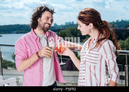 Happy couple celebrating their wedding anniversary Stock Photo