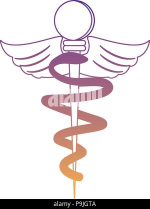 caduceus medical symbol icon over white background colorful design ...