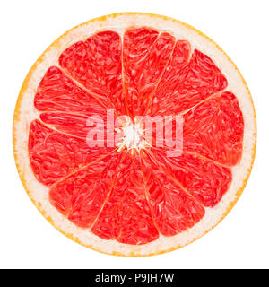 red grapefruit slice, clipping path, isolated on white background Stock Photo