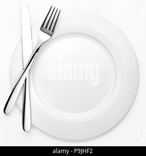 dining etiquette. Signs for the waiter, location of cutlery in different situations Stock Photo