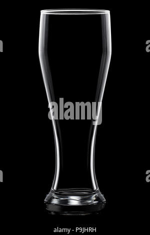 Empty glass glass of beer, clipping path, on black background Stock Photo