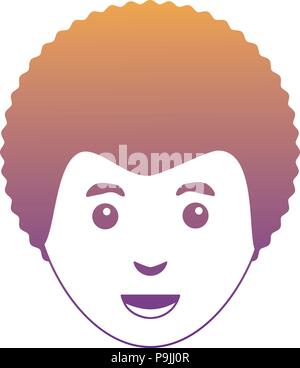 cartoon man with afro hairstyle over white background, vector ...