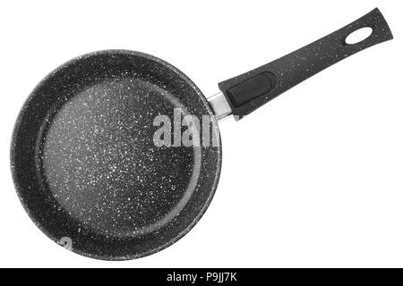 black fry pan, clipping path, isolated on white background Stock Photo