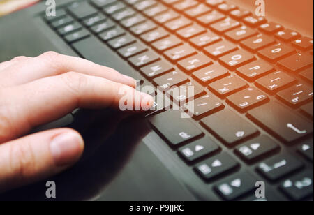 hands on the keyboard, business, education, programming, people and technology concept. work or purchase on the Internet. close up Stock Photo