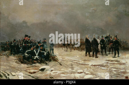Arlabón battle that took place in 1836 during the First Carlist War. Stock Photo