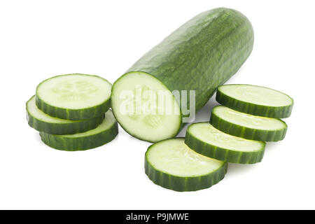 fresh juicy cucumber on a white background, isolated, clipping p Stock Photo