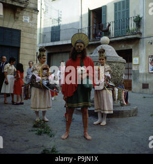 Sant Joan Pelós' and 'The Eagles', popular characters preceding the procession of the Corpus Chri… Stock Photo