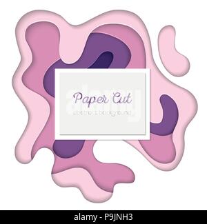 Abstract poster - vector paper cut illustration Stock Vector