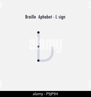 Creative english version of Braille alphabet design element.Braille alphabet letters.Classic emblem.Elegant dynamic alphabet letters.Flat web design i Stock Vector