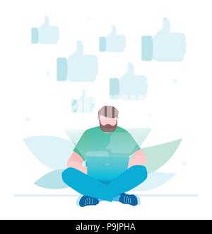 Get more likes - flat design style illustration Stock Vector