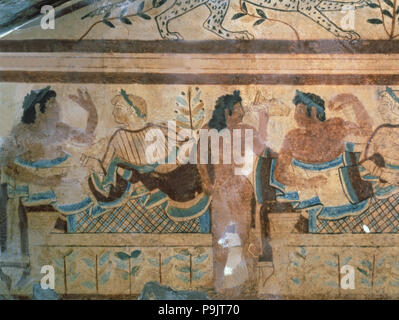 An Etruscan Tomb Of The Leopards, Tarquinia, Italy. Artist: Samuel 