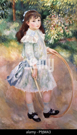 'Girl with a hoop', 1885, by Auguste Renoir. Stock Photo