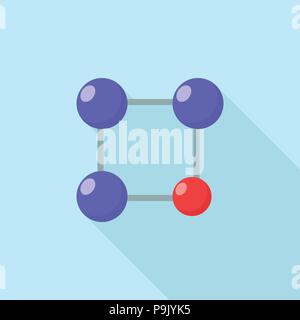Red blue molecule icon, flat style Stock Vector