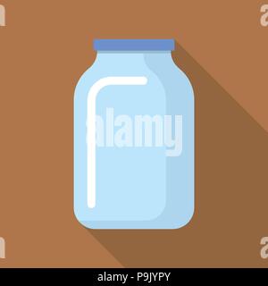 Empty jar icon, flat style Stock Vector
