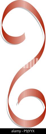 Red Ribbon Mockup Festive red ribbon. Realistic wavy silk mockup Stock Vector Image & Art ...