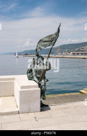 Europe, Italy, Trieste - One of the figures of Scala Reale monument at Trieste, close to the Molo Audace.