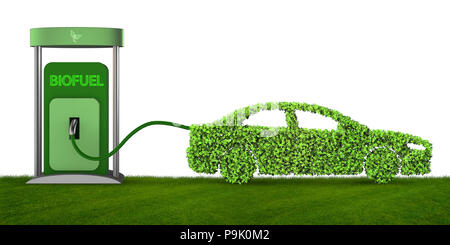 Car powered by biofuel - 3d rendering Stock Photo - Alamy