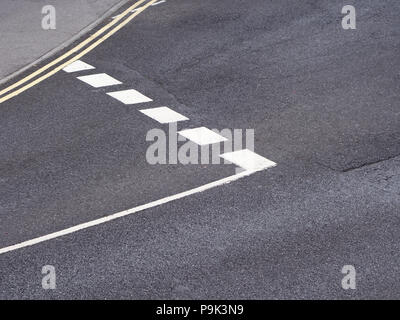 looking down from above to the give way road markings from above and to ...