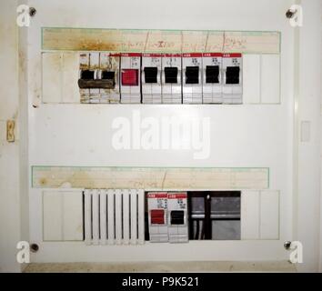 Old Greek Fuse box Stock Photo