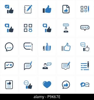 Beautiful, Meticulously Designed Feedback Icons - Blue Version Stock Vector