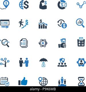 Beautiful, Meticulously Designed Business Icons - Blue Series (Set 1) Stock Vector