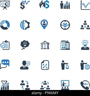 Beautiful, Meticulously Designed Business Icon - Blue Series (Set 2) Stock Vector