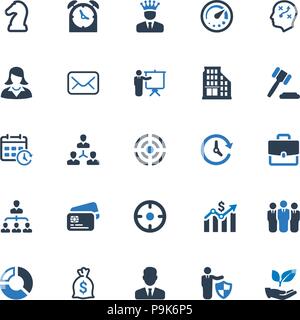 Beautiful, Meticulously Designed Business Icons - Blue Series (Set 4) Stock Vector