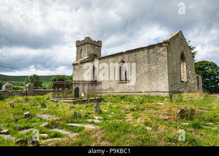 This is the ruins of an old church and graveyard in Donegal Ireland Stock Photo