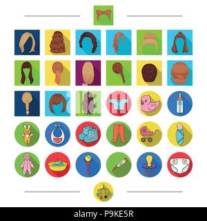 Textiles, hairdresser, hygiene and other  icon in cartoon style. Suspension, clothes, toys, icons in set collection. Stock Vector