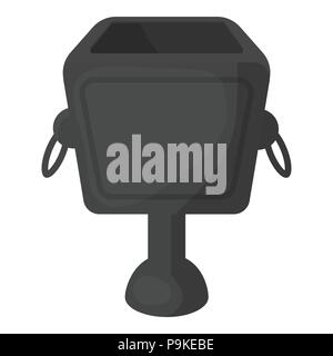 Garbage can icon in cartoon style isolated on white background. Park symbol vector illustration. Stock Vector