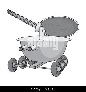 The spacecraft, Lunokhod. Space technology single icon in monochrome style vector symbol stock illustration . Stock Vector