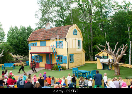 VIMMERBY, SWEDEN - June 19, 2018- Astrid Lindgren's World, Astrid Lindgrens Varld is a theme park located in city Vimmerby in Sweden. Pippi Longstocki Stock Photo