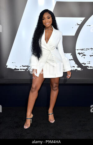 Normani Hamilton at the premiere of the movie 'The Equalizer 2' at the TCL Chinese Theater. Los Angeles, 17.08.2018 | usage worldwide Stock Photo