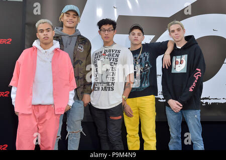 Los Angeles, USA. 17th July, 2018. PrettyMuch at the premiere of the movie 'The Equalizer 2' at the TCL Chinese Theater. Los Angeles, 17.08.2018 | usage worldwide Credit: dpa/Alamy Live News Stock Photo