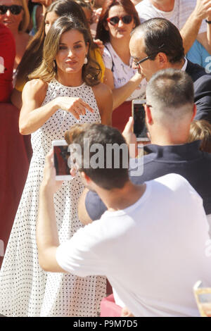 Bailen, Jaen, Spain. 19th July, 2018. Queen Letizia of Spain visit the city of Bailen in occasion of the 210th anniversary of the Bailen Battle on July 19 in Bailen, Spain. Credit: Jack Abuin/ZUMA Wire/Alamy Live News Stock Photo