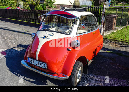 Threee wheeler BMW Isetta 250, Bubble Car, Veteran car, Czech Republic Stock Photo