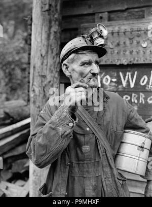 A miner. P V & K Coal Company, Clover Mine, Lejunior, Harlan County, Kentucky. - Stock Photo