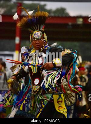 American Indian Festival Pow wow dancer Stock Photo