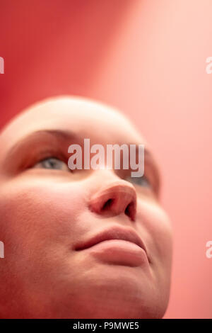 3D printed android head face from exhibition at the V&A Stock Photo