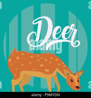 Deer Cute animal cartoon Stock Vector