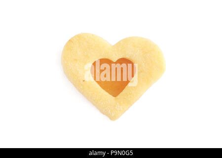 Heart shaped shortbread cookies isolated on white background Stock Photo