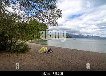 Bahia Mansa Bay at Nahuel Huapi Lake - Villa La Angostura, Patagonia, Argentina Stock Photo