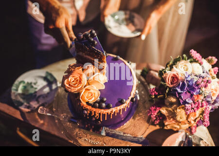Cakes By Eryn - Beautiful purple with gold drip cake,... | Facebook